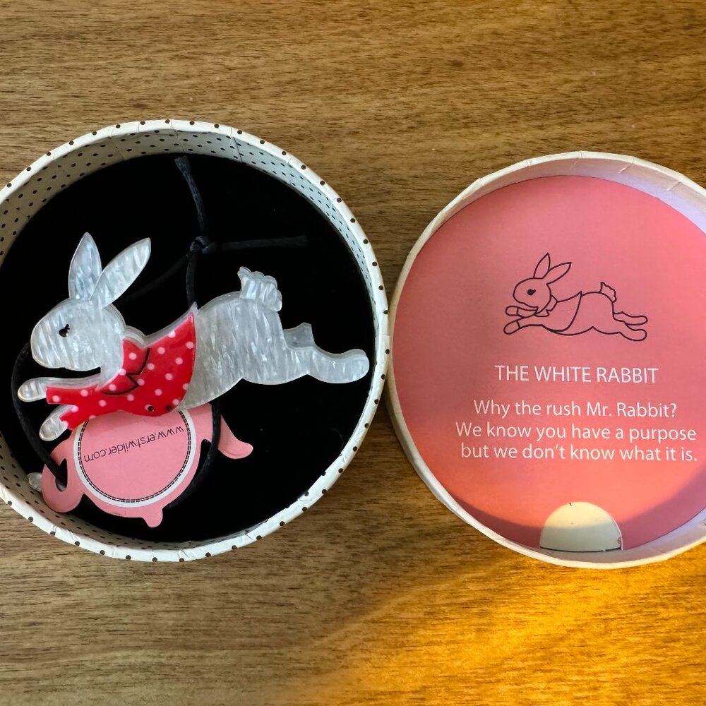 BROKEN - The White Rabbit - Erstwilder Broach
